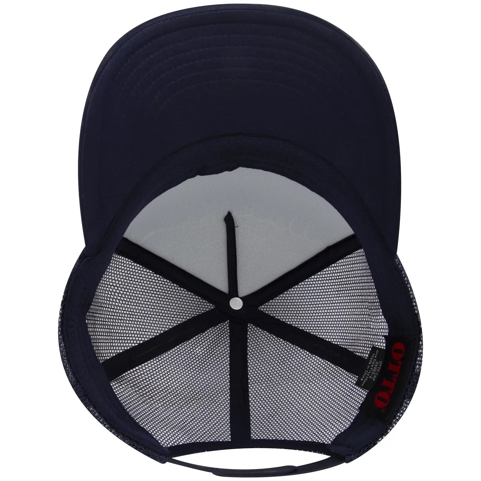 OTTO 39950-2 5 Panel Pro Style Mesh Back Trucker Cap - Navy - Navy / 7 3/8’’ - 7 5/8’’