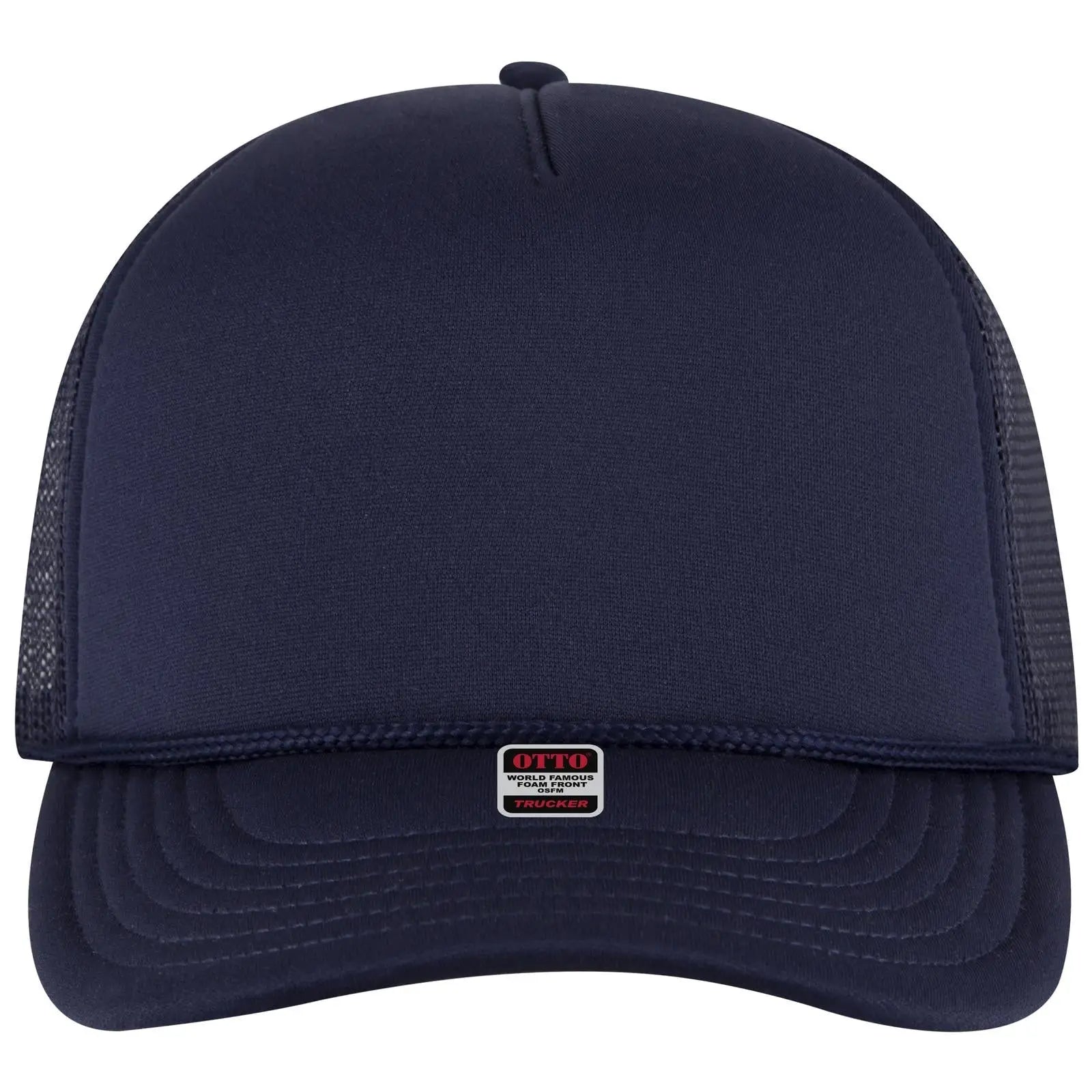 OTTO 39950-2 5 Panel Pro Style Mesh Back Trucker Cap - Navy - Navy / 7 3/8’’ - 7 5/8’’