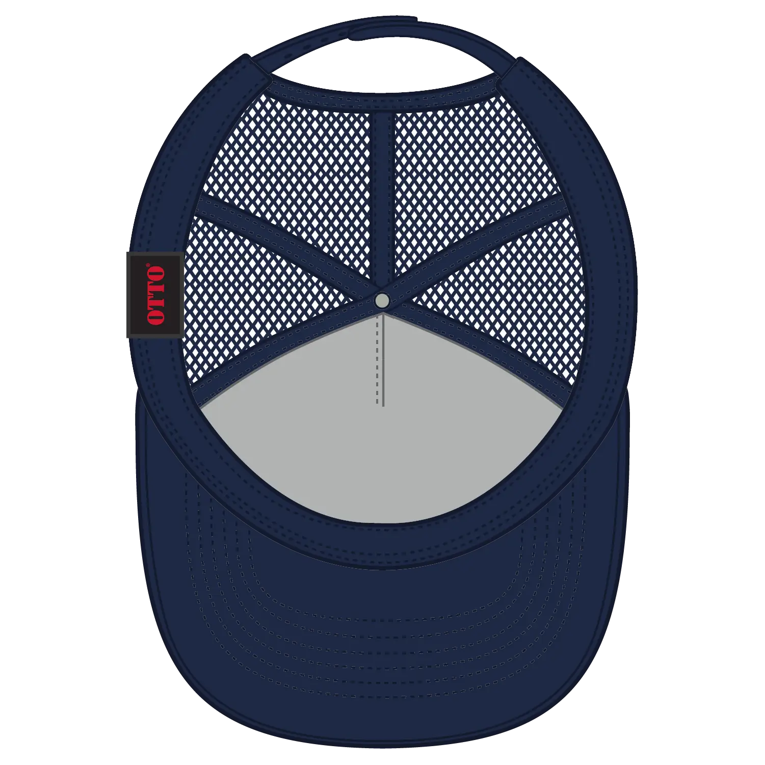 OTTO 39950-2 5 Panel Pro Style Mesh Back Trucker Cap - Navy - Navy / 7 3/8’’ - 7 5/8’’