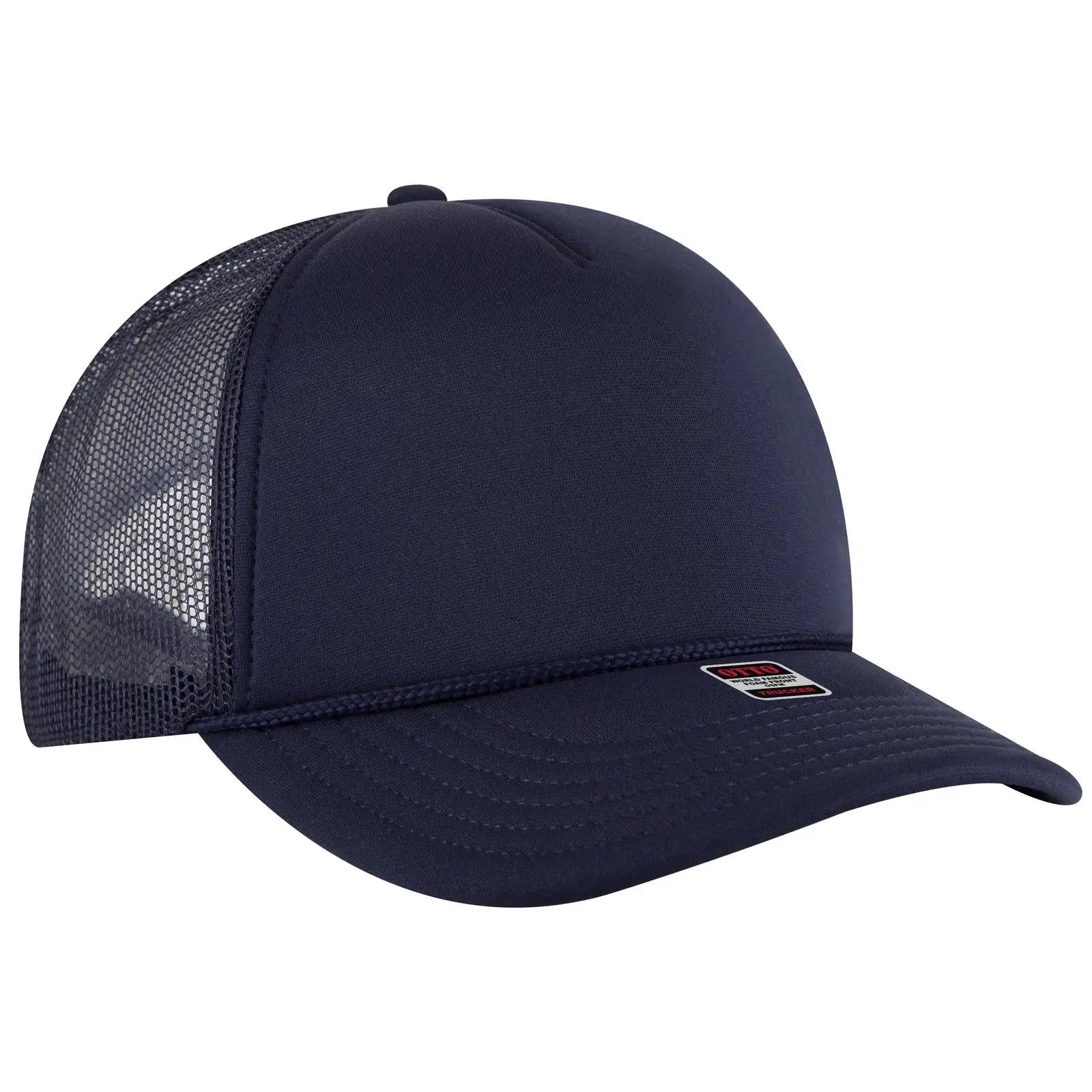 OTTO 39950-2 5 Panel Pro Style Mesh Back Trucker Cap - Navy - Navy / 7 3/8’’ - 7 5/8’’
