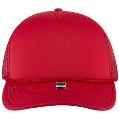OTTO 39950-2 5 Panel Pro Style Mesh Back Trucker Cap - Red - Red / 7 3/8’’ - 7 5/8’’