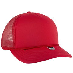 OTTO 39950-2 5 Panel Pro Style Mesh Back Trucker Cap - Red - Red / 7 3/8’’ - 7 5/8’’