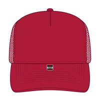 OTTO 39950-2 5 Panel Pro Style Mesh Back Trucker Cap - Red - Red / 7 3/8’’ - 7 5/8’’
