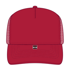 OTTO 39950-2 5 Panel Pro Style Mesh Back Trucker Cap - Red - Red / 7 3/8’’ - 7 5/8’’