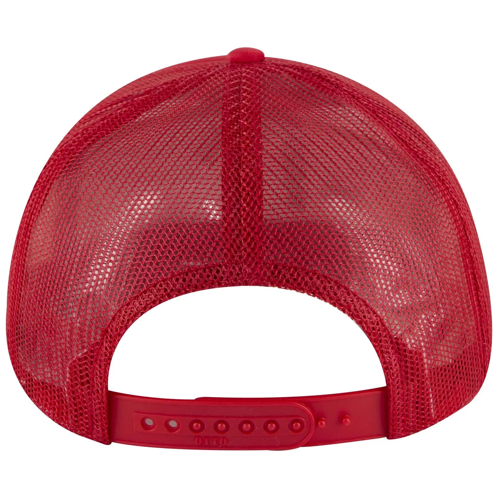 OTTO 39950-2 5 Panel Pro Style Mesh Back Trucker Cap - Red - Red / 7 3/8’’ - 7 5/8’’