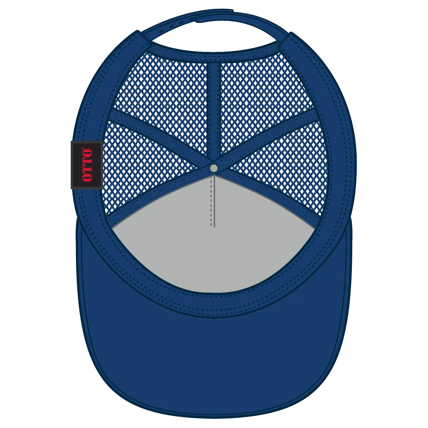 OTTO 39950-2 5 Panel Pro Style Mesh Back Trucker Cap - Royal - Royal / 7 3/8’’ - 7 5/8’’