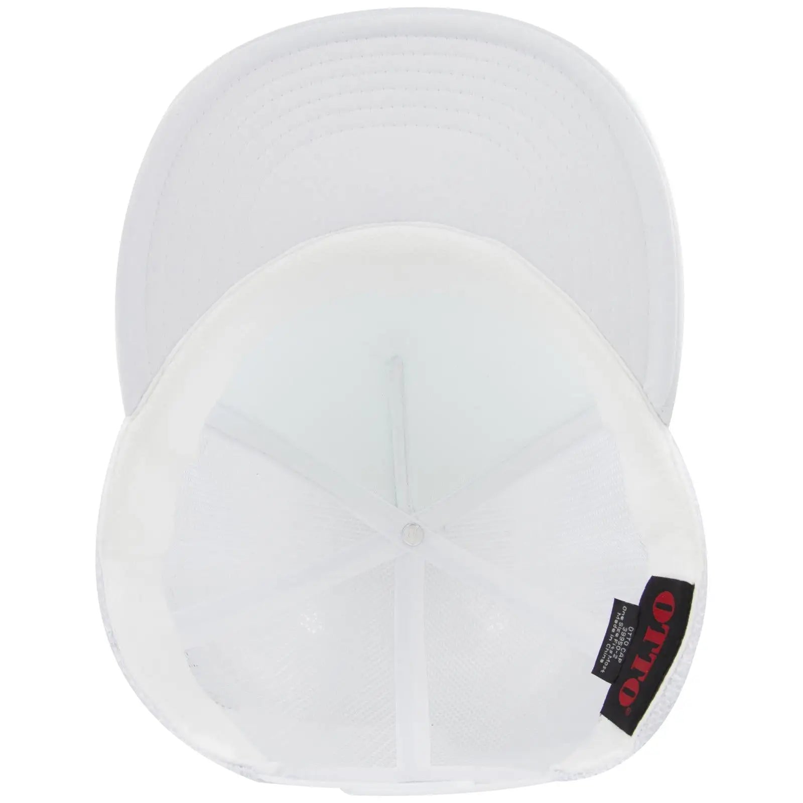 OTTO 39950-2 5 Panel Pro Style Mesh Back Trucker Cap - White - White / 7 3/8’’ - 7 5/8’’