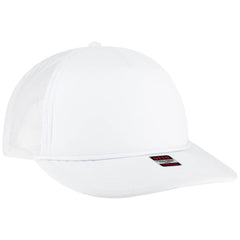 OTTO 39950-2 5 Panel Pro Style Mesh Back Trucker Cap - White - White / 7 3/8’’ - 7 5/8’’