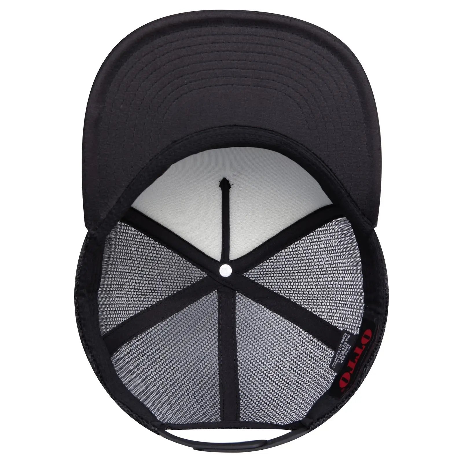 OTTO 3995015-1 ’OTTO Snap’ 5 Panel Pro Style Mesh Back Trucker Snapback Cap - Black - Black / 7 3/8’’ - 7 5/8’’