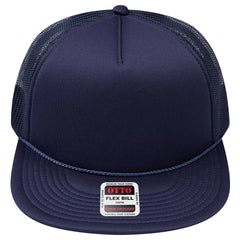 OTTO 3995015-1 ’OTTO Snap’ 5 Panel Pro Style Mesh Back Trucker Snapback Cap - Navy - Navy / 7 3/8’’ - 7 5/8’’
