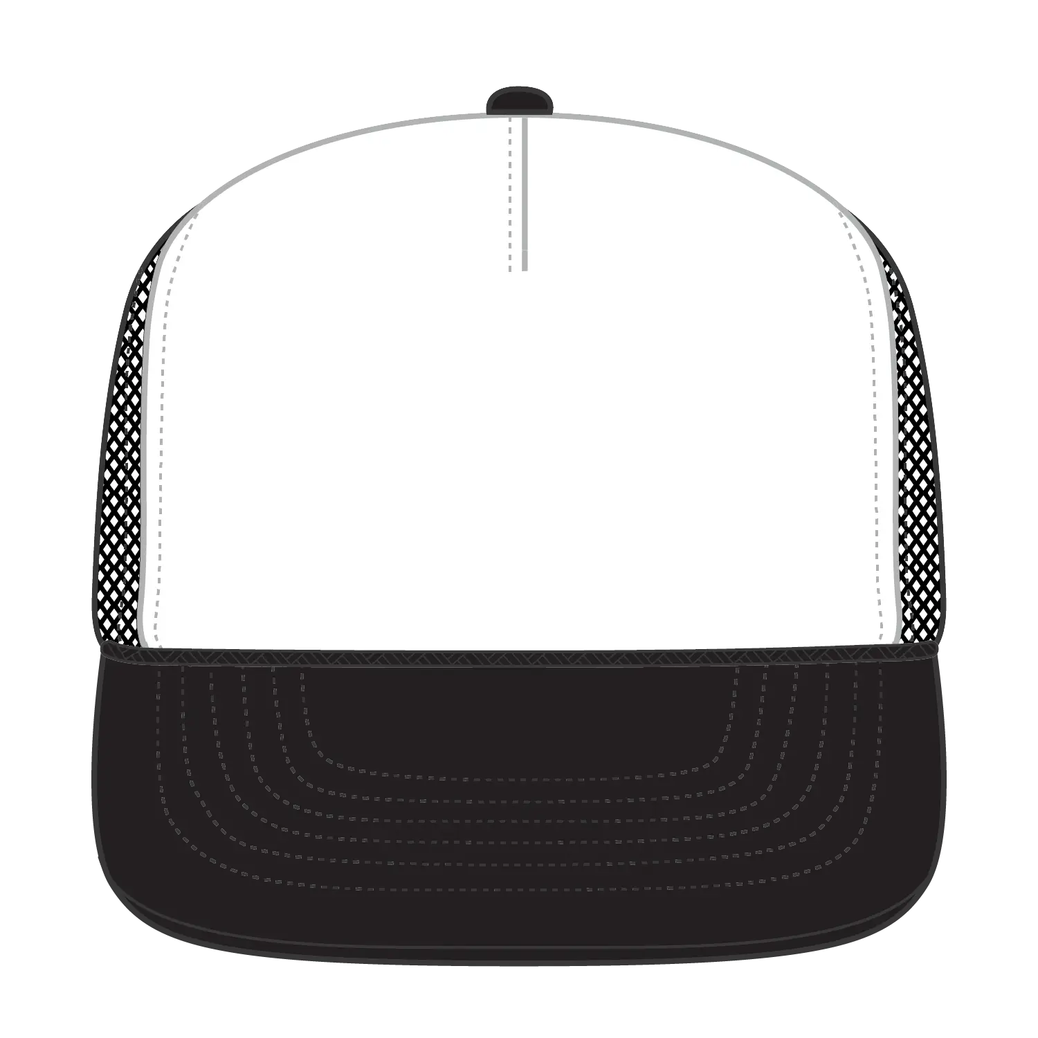 OTTO 3995015-1 ’OTTO Snap’ 5 Panel Pro Style Mesh Back Trucker Snapback Cap - Blk/Wht/Blk - Blk/Wht/Blk / 7 3/8’’ - 7