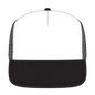 OTTO 3995015-1 ’OTTO Snap’ 5 Panel Pro Style Mesh Back Trucker Snapback Cap - Blk/Wht/Blk - Blk/Wht/Blk / 7 3/8’’ - 7