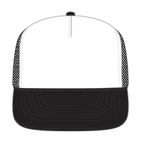 OTTO 3995015-1 ’OTTO Snap’ 5 Panel Pro Style Mesh Back Trucker Snapback Cap - Blk/Wht/Blk - Blk/Wht/Blk / 7 3/8’’ - 7