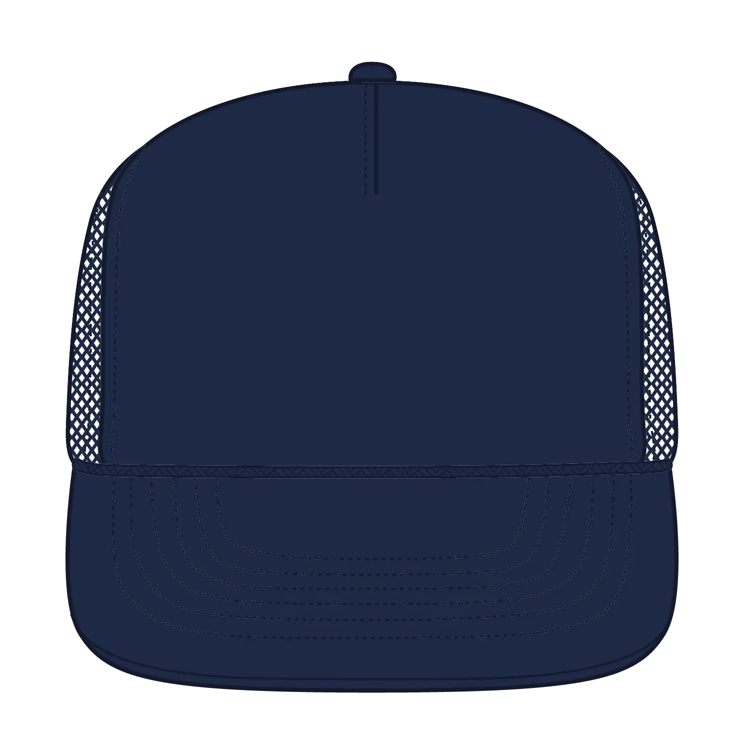 OTTO 3995015-1 ’OTTO Snap’ 5 Panel Pro Style Mesh Back Trucker Snapback Cap - Navy - Navy / 7 3/8’’ - 7 5/8’’