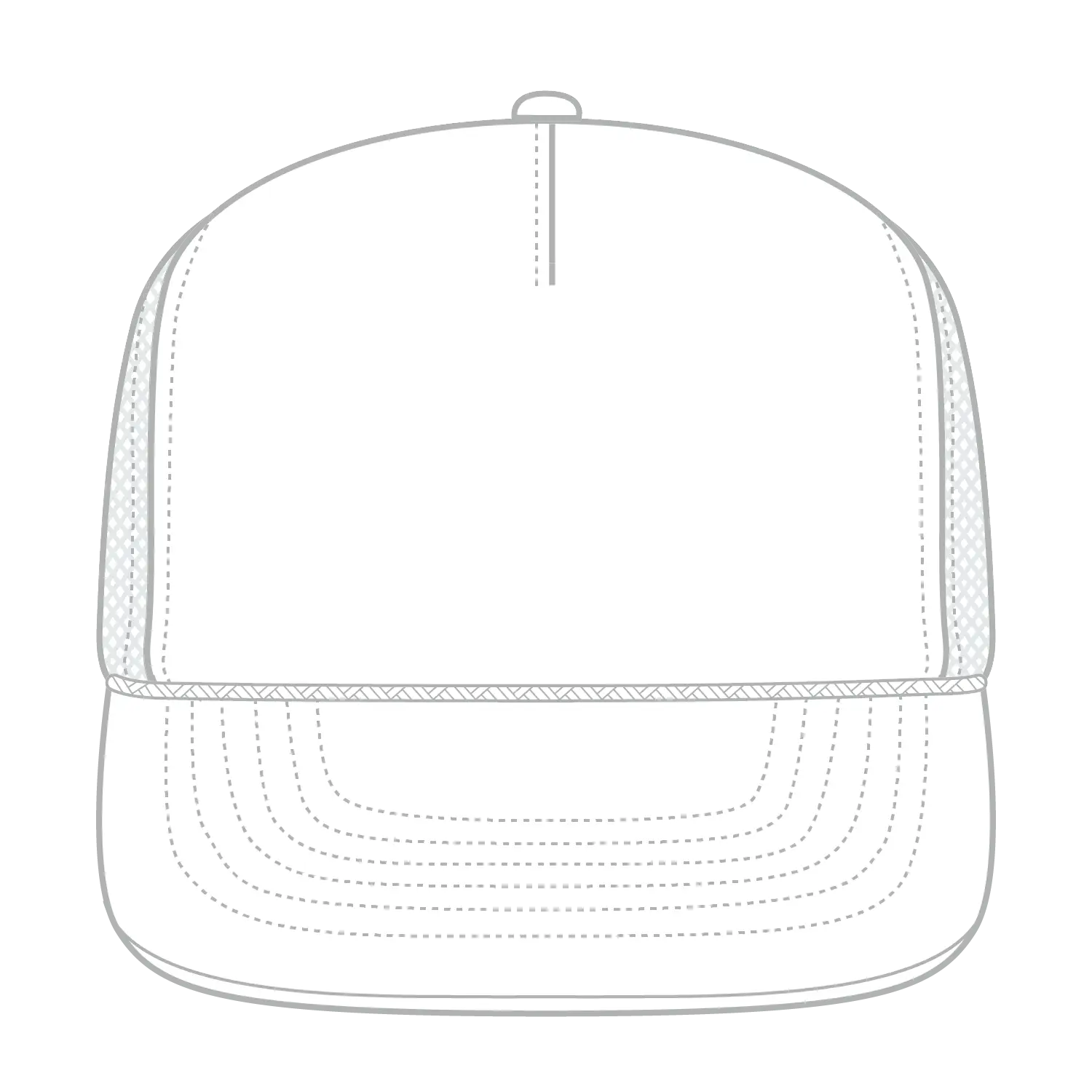 OTTO 3995015-1 ’OTTO Snap’ 5 Panel Pro Style Mesh Back Trucker Snapback Cap - White - White / 7 3/8’’ - 7 5/8’’