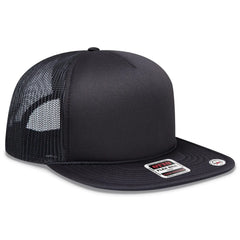 OTTO 3995015-1 ’OTTO Snap’ 5 Panel Pro Style Mesh Back Trucker Snapback Cap - Black - Black / 7 3/8’’ - 7 5/8’’