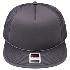 OTTO 3995015-1 ’OTTO Snap’ 5 Panel Pro Style Mesh Back Trucker Snapback Cap - Char. Gray - Char. Gray / 7 3/8’’ - 7