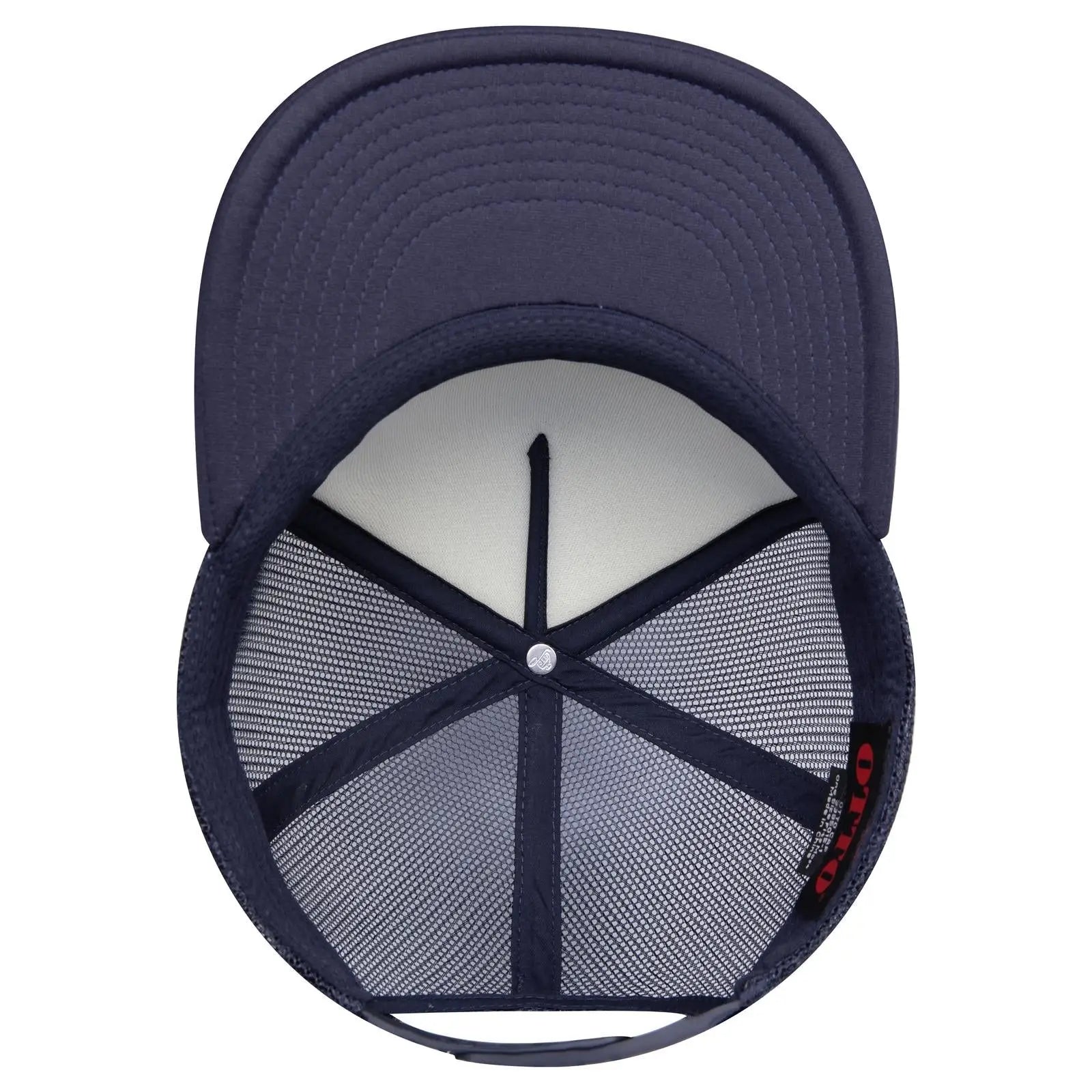 OTTO 3995015-1 ’OTTO Snap’ 5 Panel Pro Style Mesh Back Trucker Snapback Cap - Navy - Navy / 7 3/8’’ - 7 5/8’’
