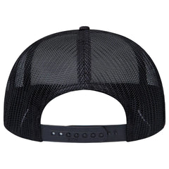 OTTO 3995015-1 ’OTTO Snap’ 5 Panel Pro Style Mesh Back Trucker Snapback Cap - Black - Black / 7 3/8’’ - 7 5/8’’