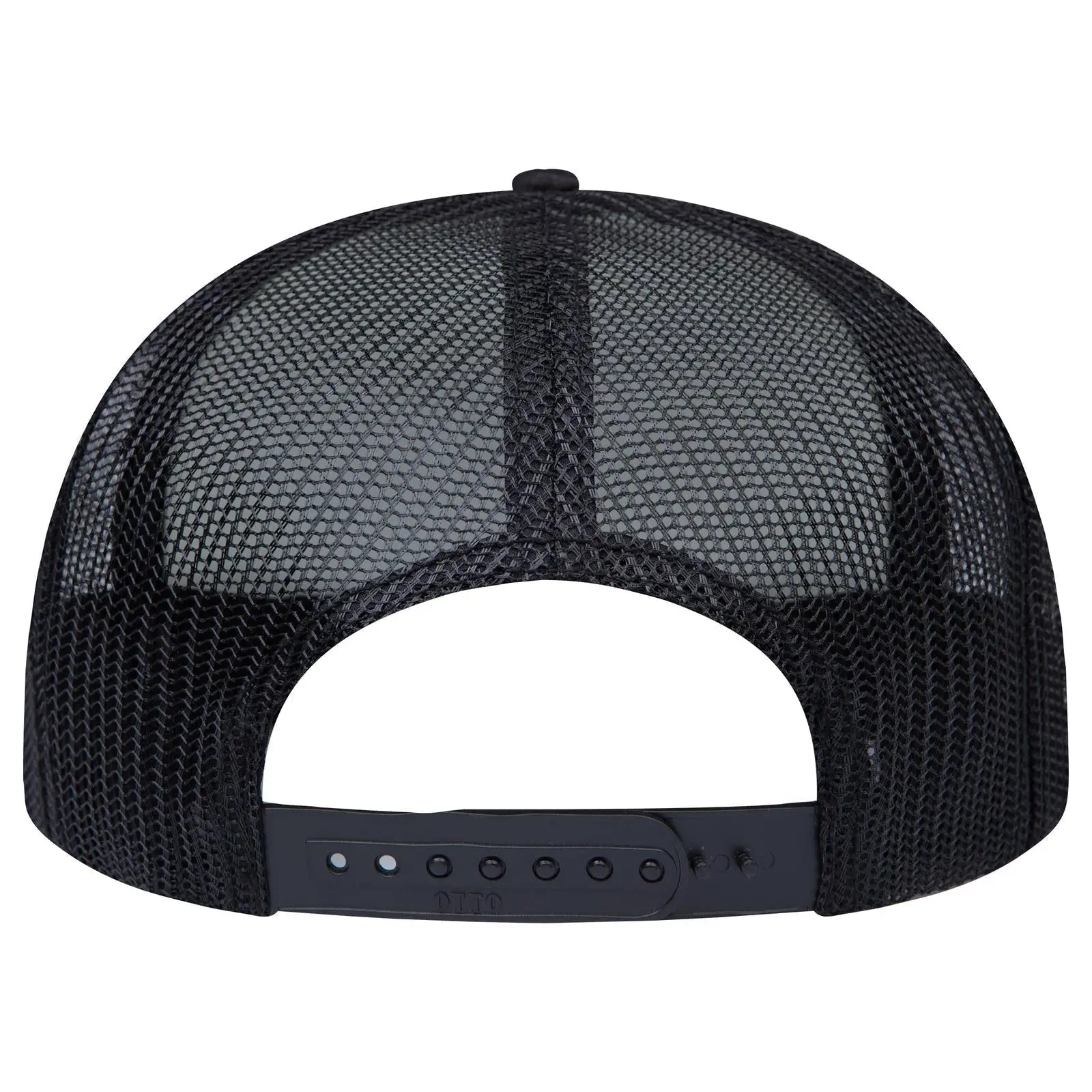 OTTO 3995015-1 ’OTTO Snap’ 5 Panel Pro Style Mesh Back Trucker Snapback Cap - Blk/Wht/Blk - Blk/Wht/Blk / 7 3/8’’ - 7