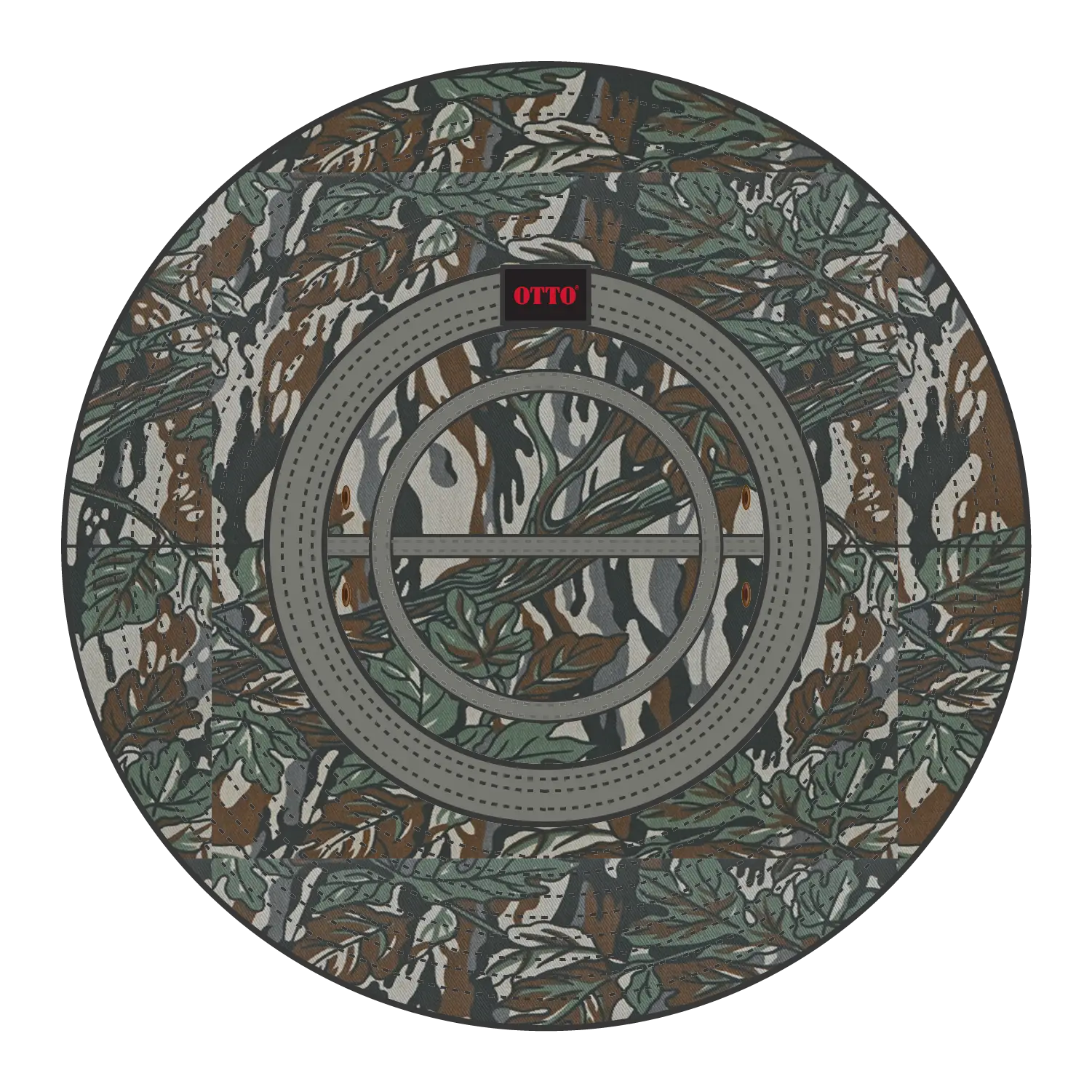 OTTO 43-045 Camouflage Bucket Hat - Gry/Dk.Grn - Gry/Dk.Grn / M