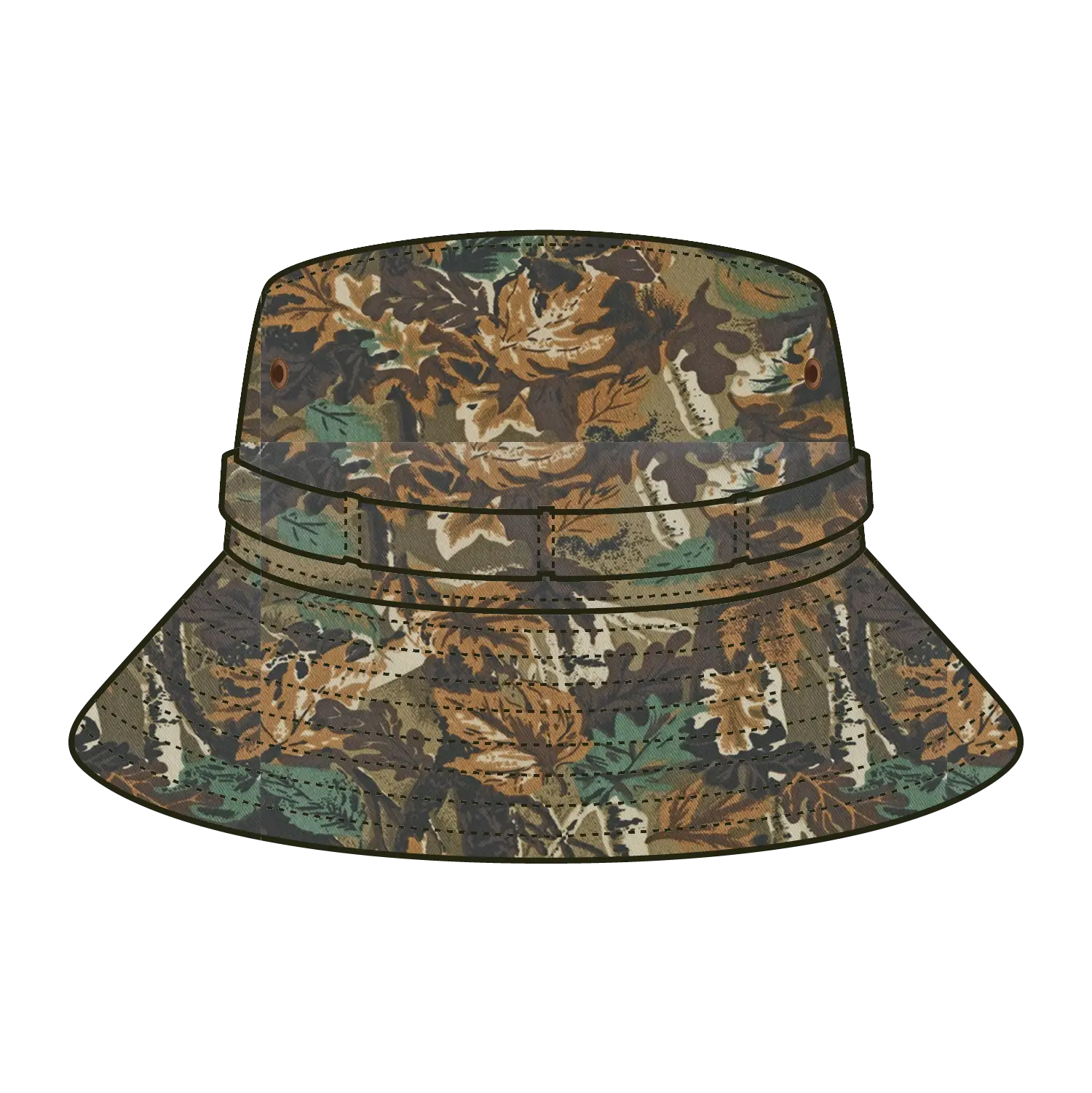 OTTO 43-045 Camouflage Bucket Hat - Lt.Lod/Brn/Kly - Lt.Lod/Brn/Kly / M