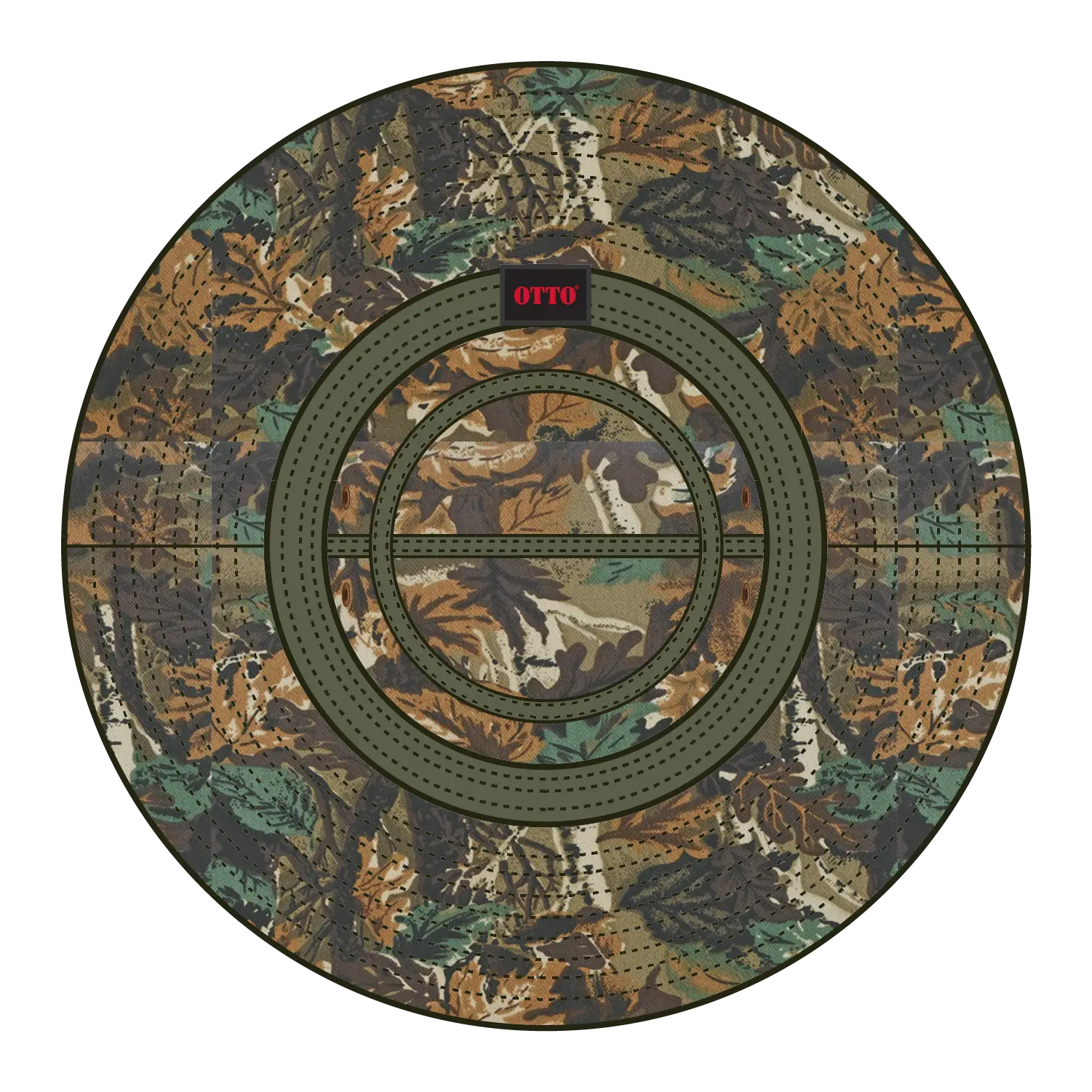 OTTO 43-045 Camouflage Bucket Hat - Lt.Lod/Brn/Kly - Lt.Lod/Brn/Kly / M