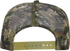 OTTO 47-049 Camouflage 5 Panel Mid Crown Mesh Back Trucker Cap - Light Loden Brown Kelly - Olive Brown / One Size Fits