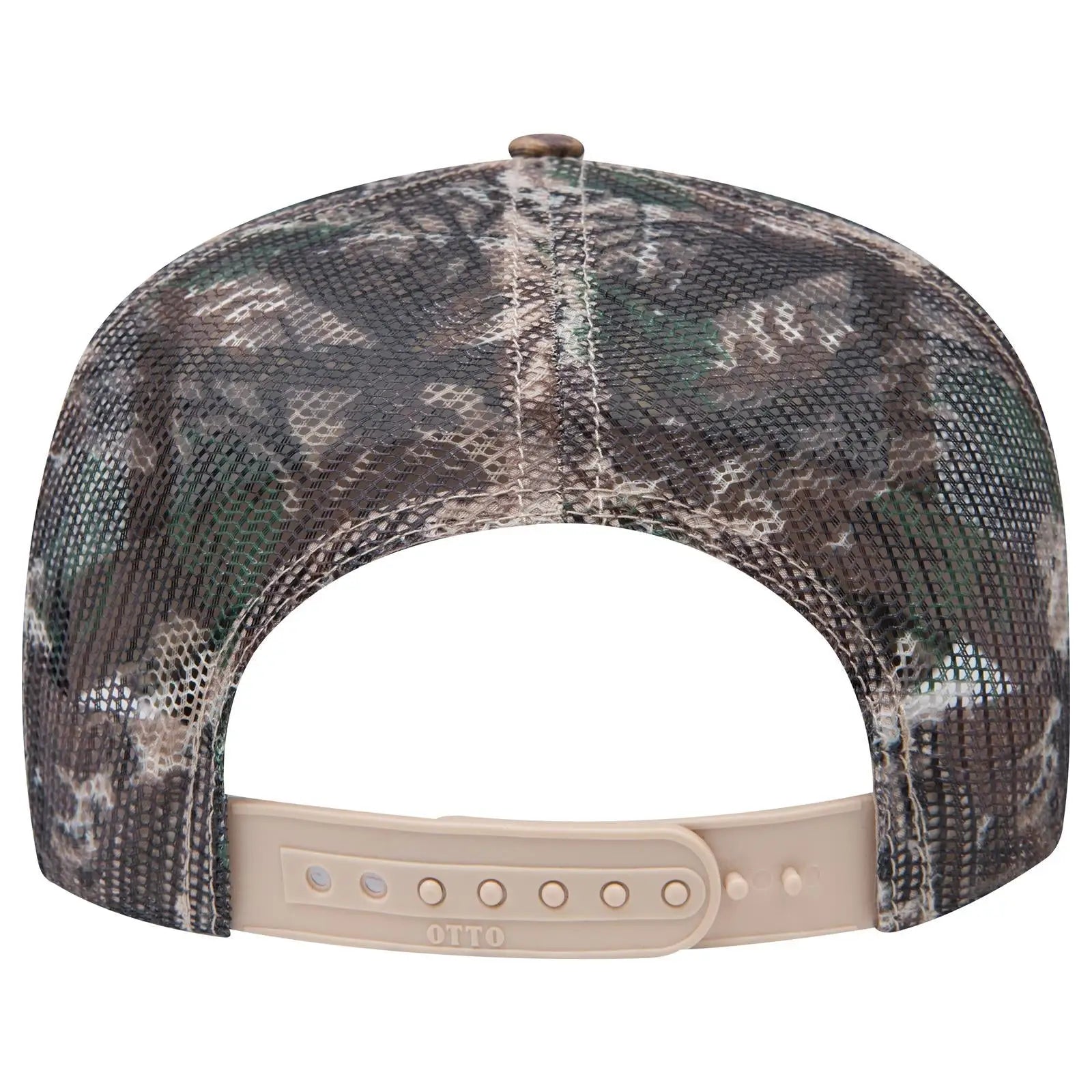 OTTO 47-049 Camouflage 5 Panel Mid Profile Mesh Back Trucker Cap - Lt.Lod/Brn/Kly - Lt.Lod/Brn/Kly / 6 1/2’’ - 7 5/8’’