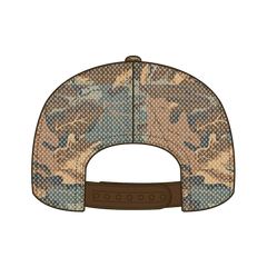 OTTO 47-049 Camouflage 5 Panel Mid Profile Mesh Back Trucker Cap - Kha/Brn/Lt.Ol.Grn - Kha/Brn/Lt.Ol.Grn / 6 1/2’’ - 7