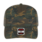 OTTO 47-049 Camouflage 5 Panel Mid Profile Mesh Back Trucker Cap - Dk.Grn/Brn - Dk.Grn/Brn / 6 1/2’’ - 7 5/8’’