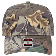 OTTO 47-049 Camouflage 5 Panel Mid Profile Mesh Back Trucker Cap - Kha/Brn/Lt.Ol.Grn - Kha/Brn/Lt.Ol.Grn / 6 1/2’’ - 7