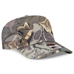 OTTO 47-049 Camouflage 5 Panel Mid Profile Mesh Back Trucker Cap - Kha/Brn/Lt.Ol.Grn - Kha/Brn/Lt.Ol.Grn / 6 1/2’’ - 7
