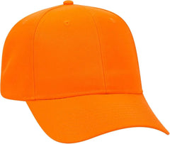 OTTO 50-129 6 Panel Pro Neon Polyester Twill Baseball Cap - Neon Orange - Orange / One Size Fits Most