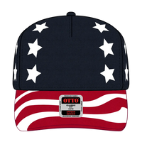 OTTO 57-174 5 Panel Mid Profile Baseball Cap - Red/Nvy - Red/Nvy / 6 1/2’’ - 7 5/8’’