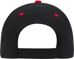 OTTO 58 589 Flame Pattern Visor Brushed Cotton Twill Low Profile Pro Style Structured Firm Front Panel Cap Black Red