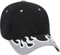 OTTO 58 589 Flame Pattern Visor Brushed Cotton Twill Low Profile Pro Style Structured Firm Front Panel Cap Black Gray