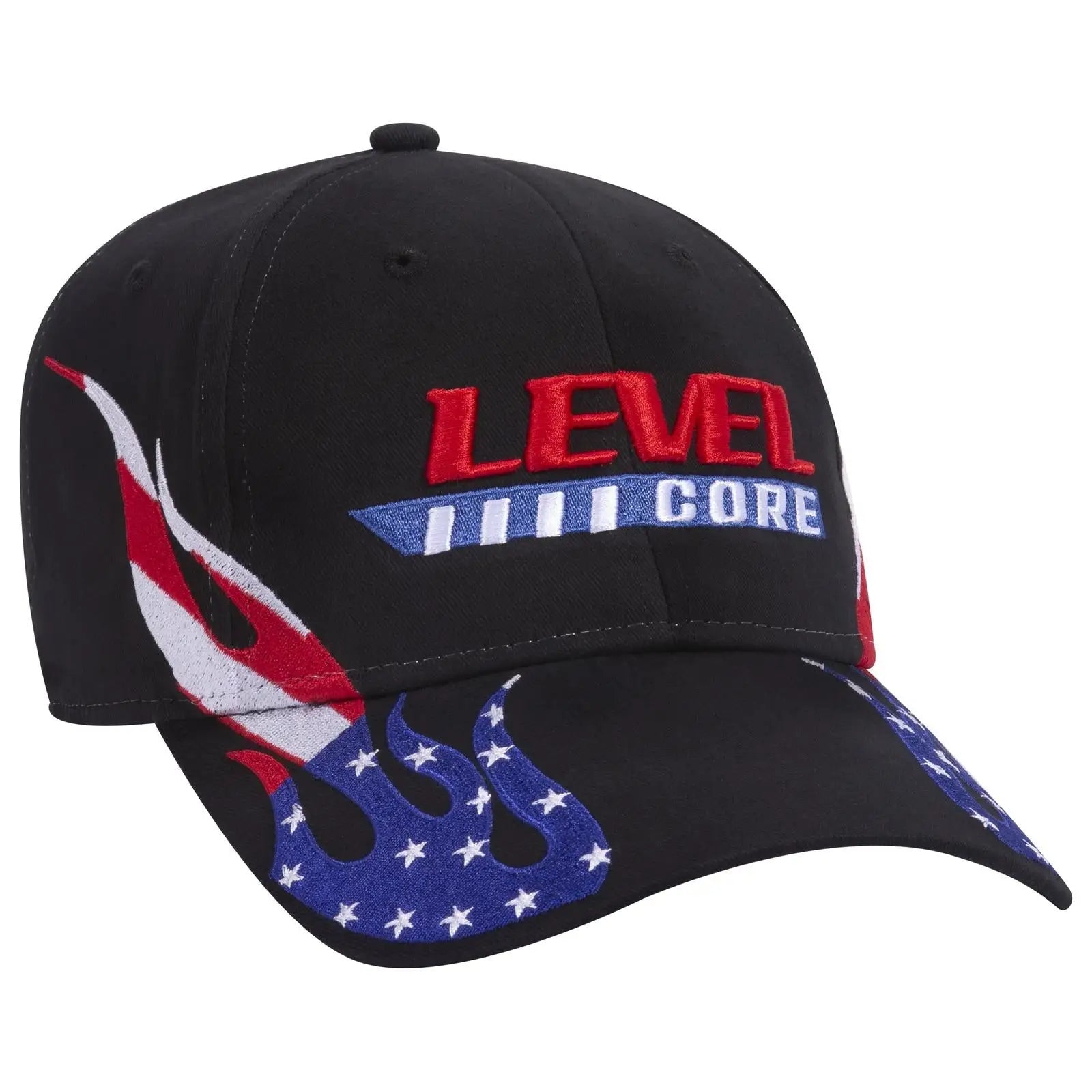 OTTO 58-755 6 Panel Low Profile Baseball Cap - Blk/B.Org/B.Org - Blk/B.Org/B.Org / 6 1/2’’ - 7 5/8’’