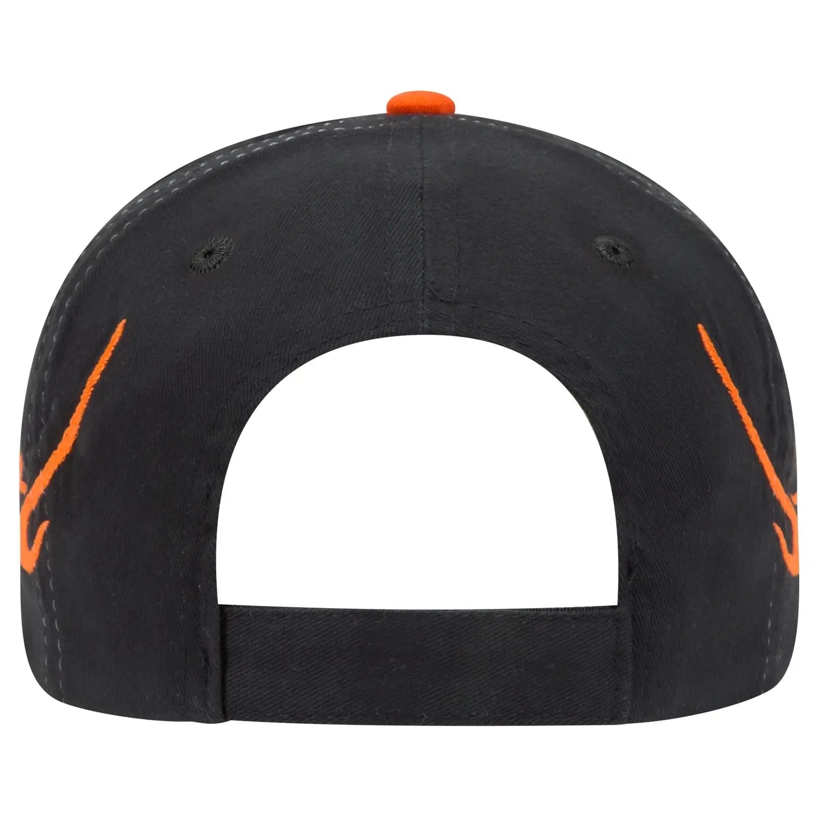 OTTO 58-755 6 Panel Low Profile Baseball Cap - Blk/B.Org/B.Org - Blk/B.Org/B.Org / 6 1/2’’ - 7 5/8’’