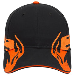 OTTO 58-755 6 Panel Low Profile Baseball Cap - Blk/B.Org/B.Org - Blk/B.Org/B.Org / 6 1/2’’ - 7 5/8’’