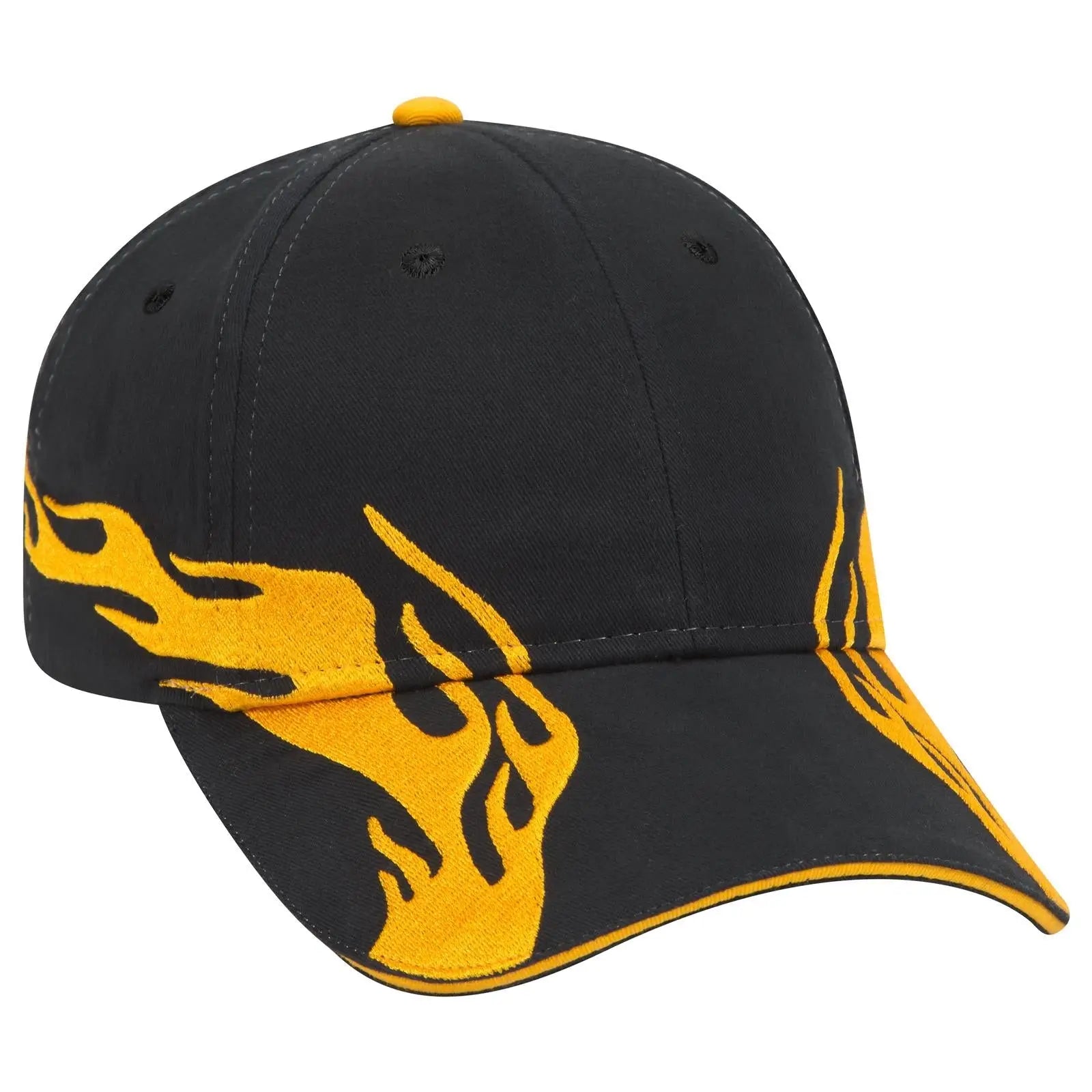 OTTO 58-755 6 Panel Low Profile Baseball Cap - Blk/Gld/Gld - Blk/Gld/Gld / 6 1/2’’ - 7 5/8’’