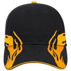 OTTO 58-755 6 Panel Low Profile Baseball Cap - Blk/Gld/Gld - Blk/Gld/Gld / 6 1/2’’ - 7 5/8’’