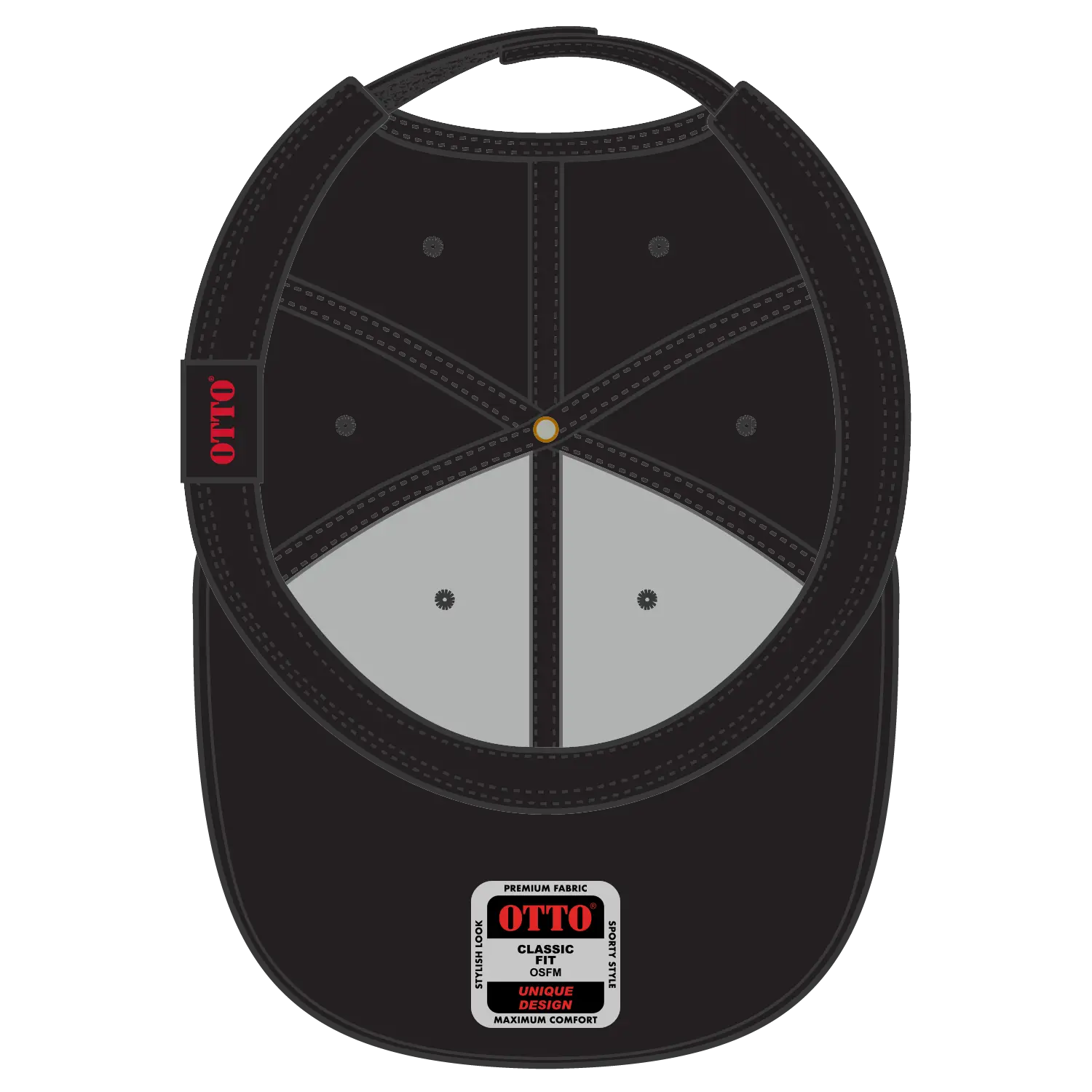 OTTO 58-755 6 Panel Low Profile Baseball Cap - Blk/Gld/Gld - Blk/Gld/Gld / 6 1/2’’ - 7 5/8’’