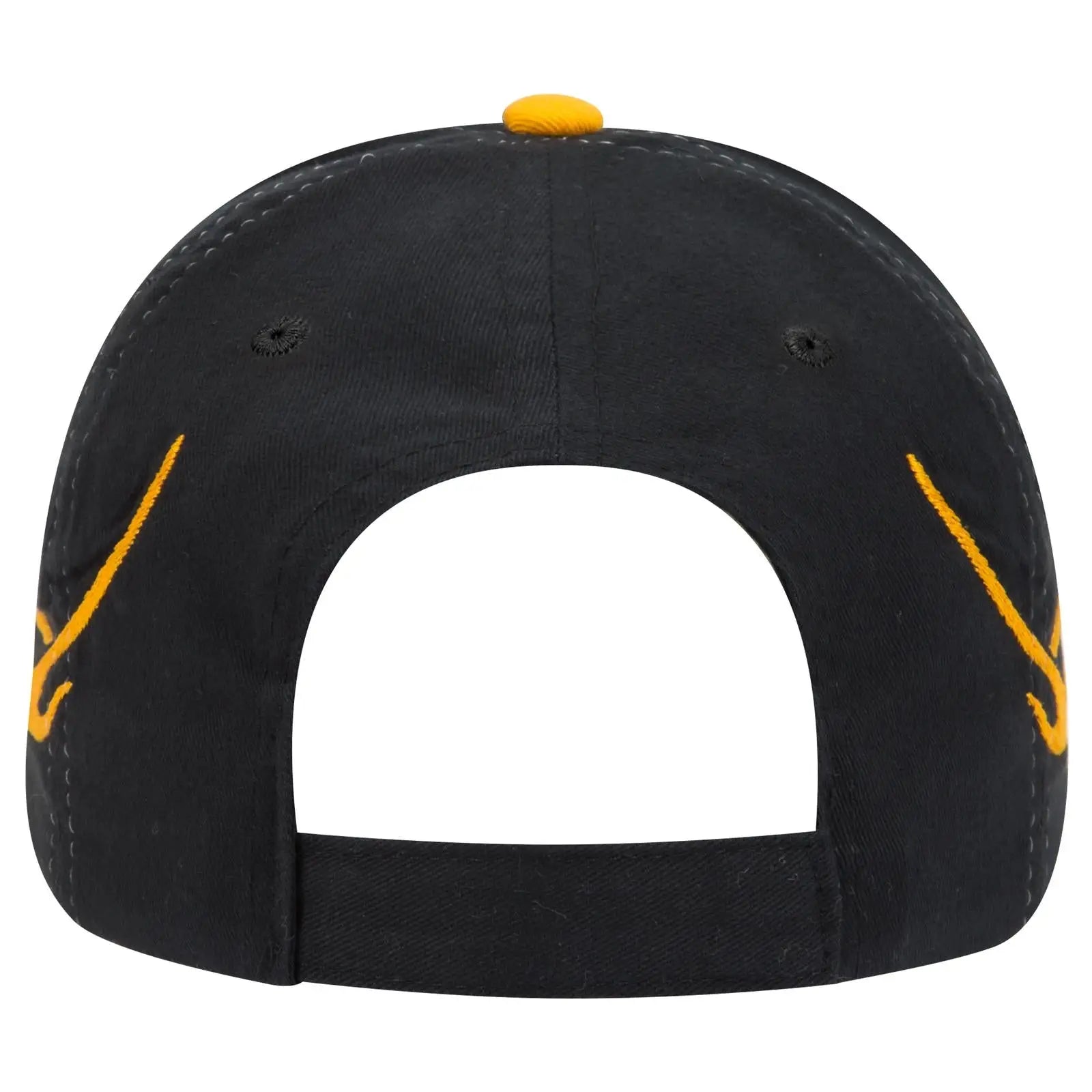 OTTO 58-755 6 Panel Low Profile Baseball Cap - Blk/Gld/Gld - Blk/Gld/Gld / 6 1/2’’ - 7 5/8’’