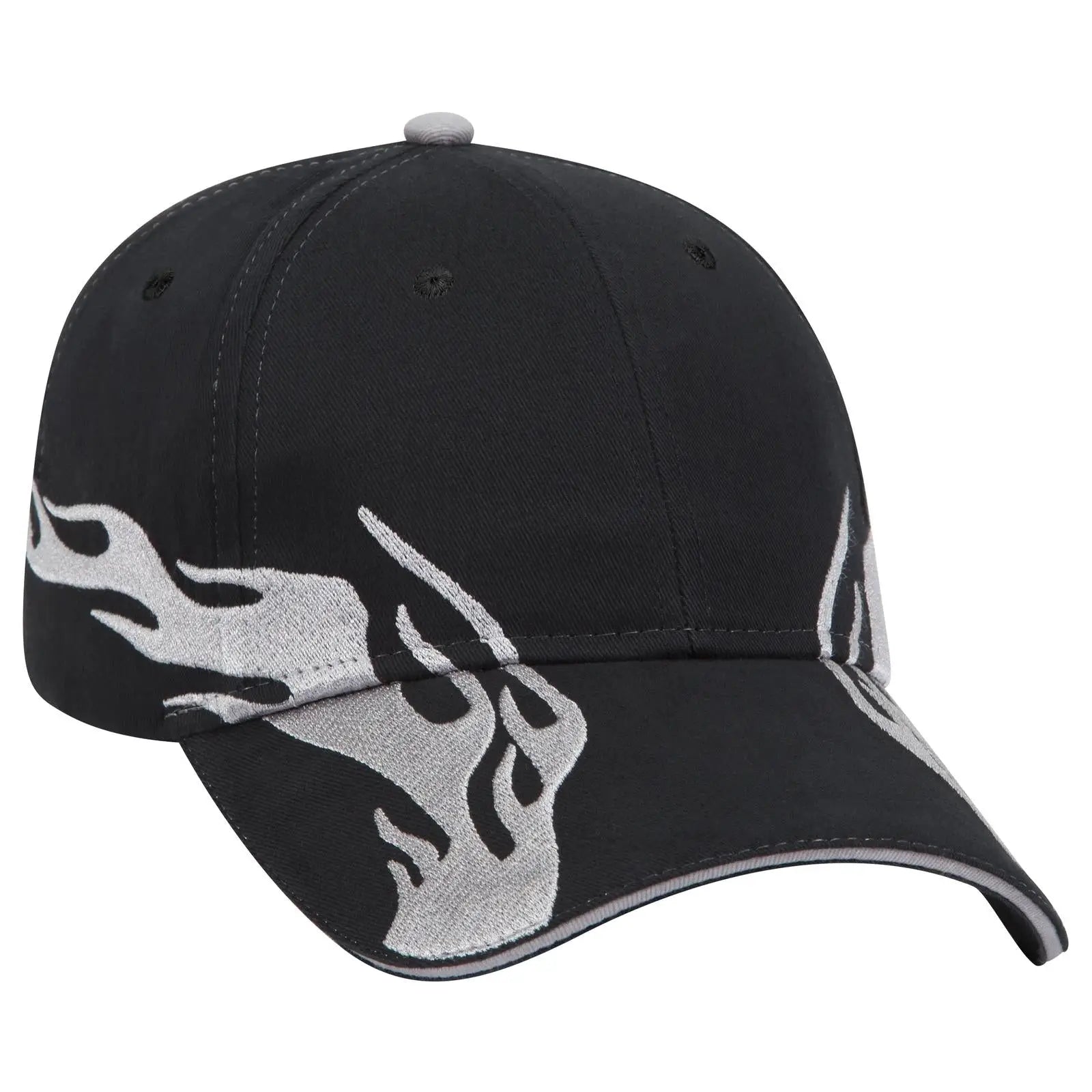 OTTO 58-755 6 Panel Low Profile Baseball Cap - Blk/Gry/Gry - Blk/Gry/Gry / 6 1/2’’ - 7 5/8’’
