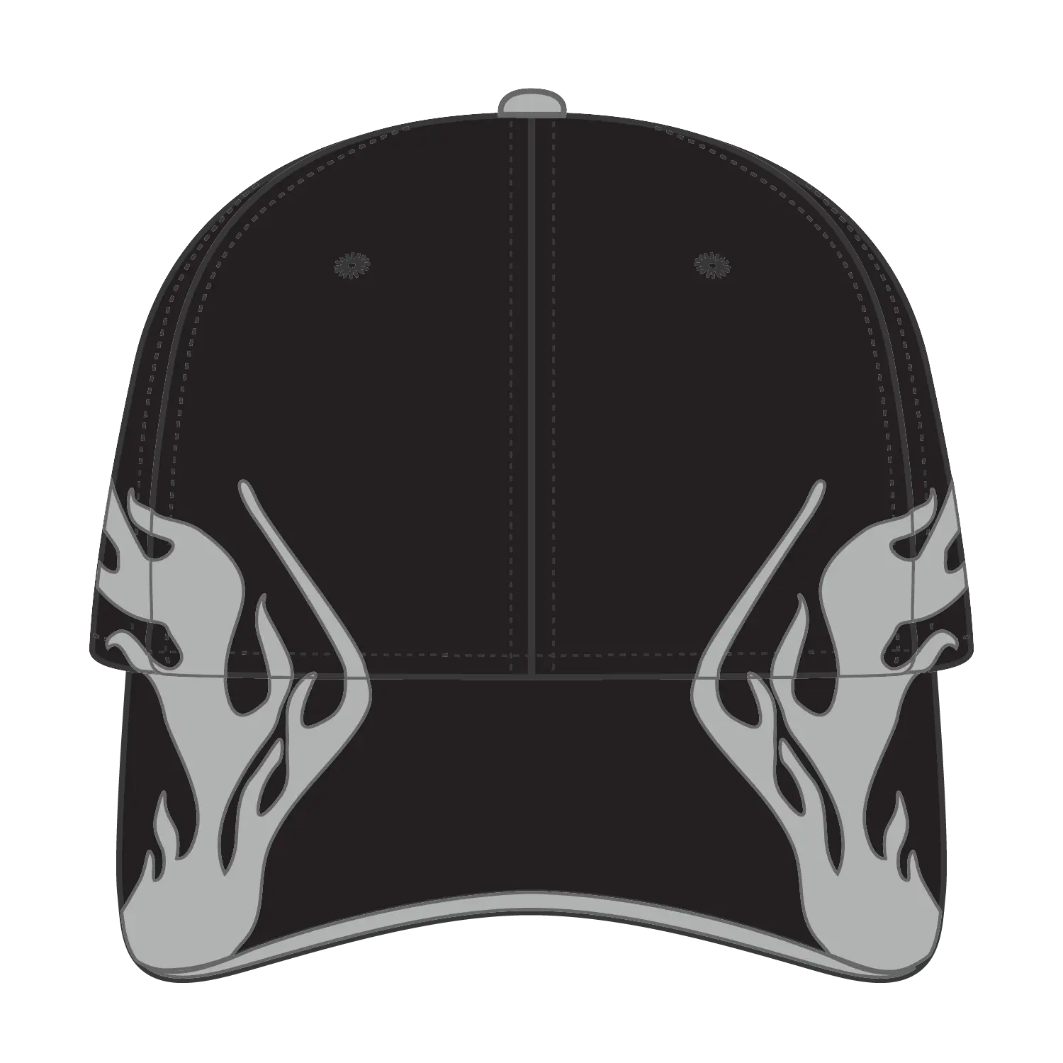 OTTO 58-755 6 Panel Low Profile Baseball Cap - Blk/Gry/Gry - Blk/Gry/Gry / 6 1/2’’ - 7 5/8’’