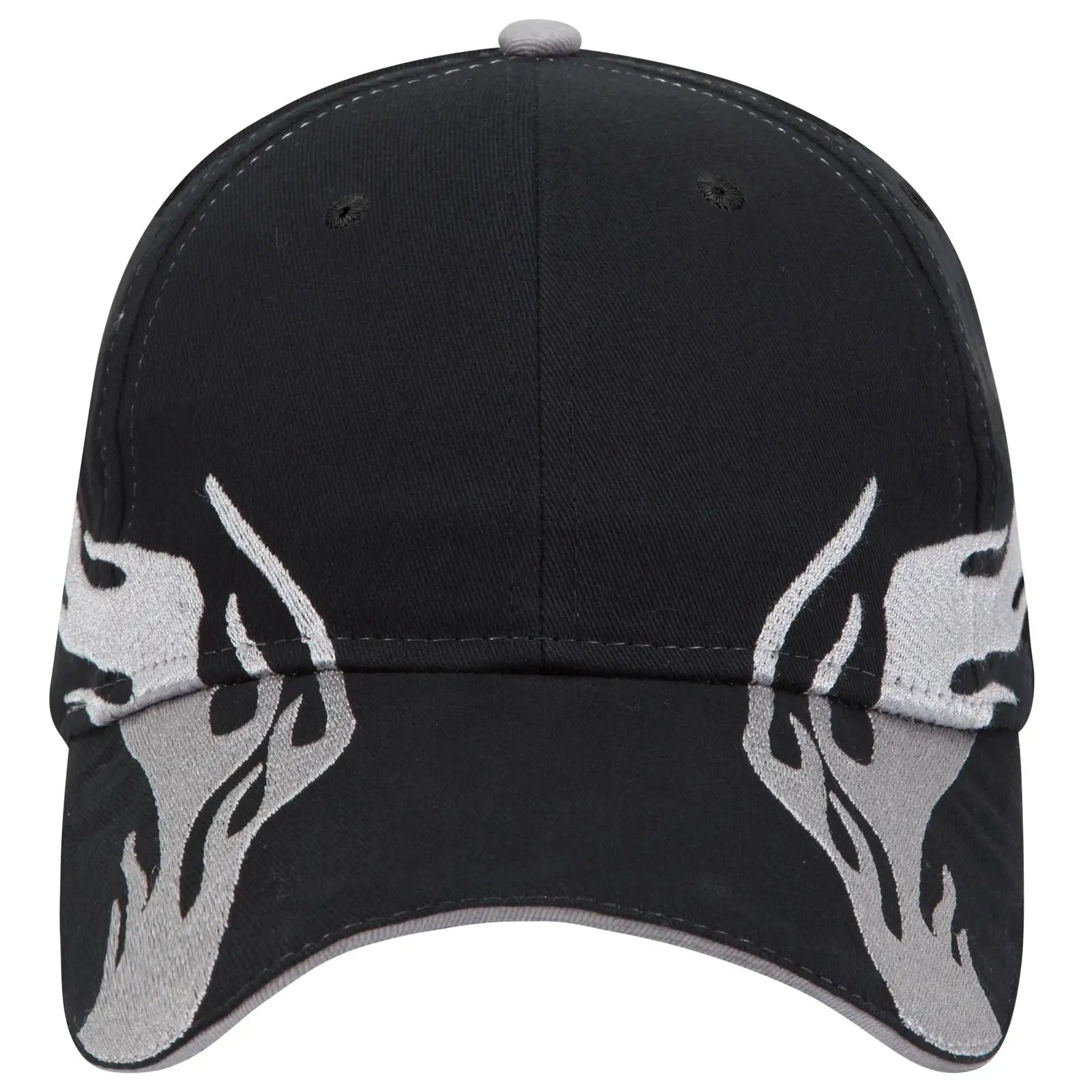 OTTO 58-755 6 Panel Low Profile Baseball Cap - Blk/Gry/Gry - Blk/Gry/Gry / 6 1/2’’ - 7 5/8’’