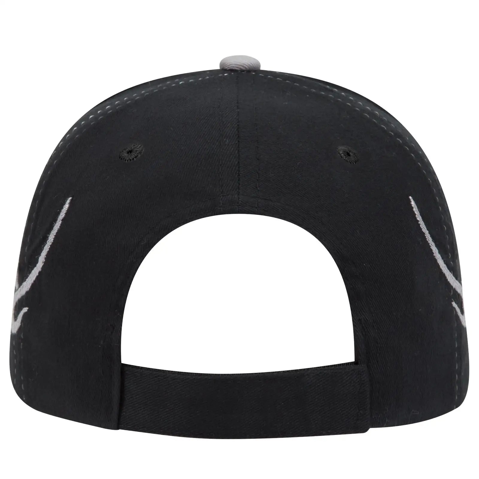 OTTO 58-755 6 Panel Low Profile Baseball Cap - Blk/Gry/Gry - Blk/Gry/Gry / 6 1/2’’ - 7 5/8’’