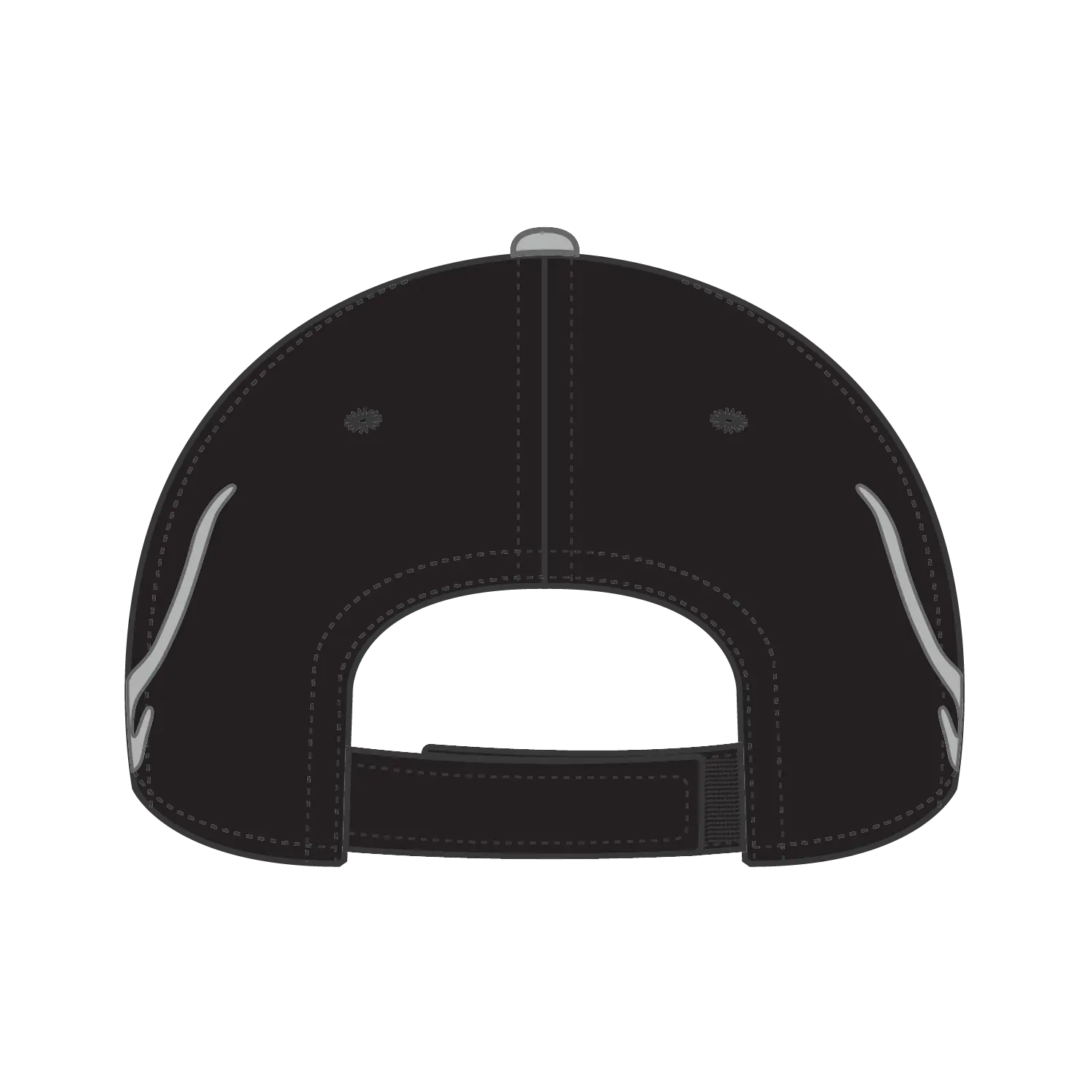 OTTO 58-755 6 Panel Low Profile Baseball Cap - Blk/Gry/Gry - Blk/Gry/Gry / 6 1/2’’ - 7 5/8’’