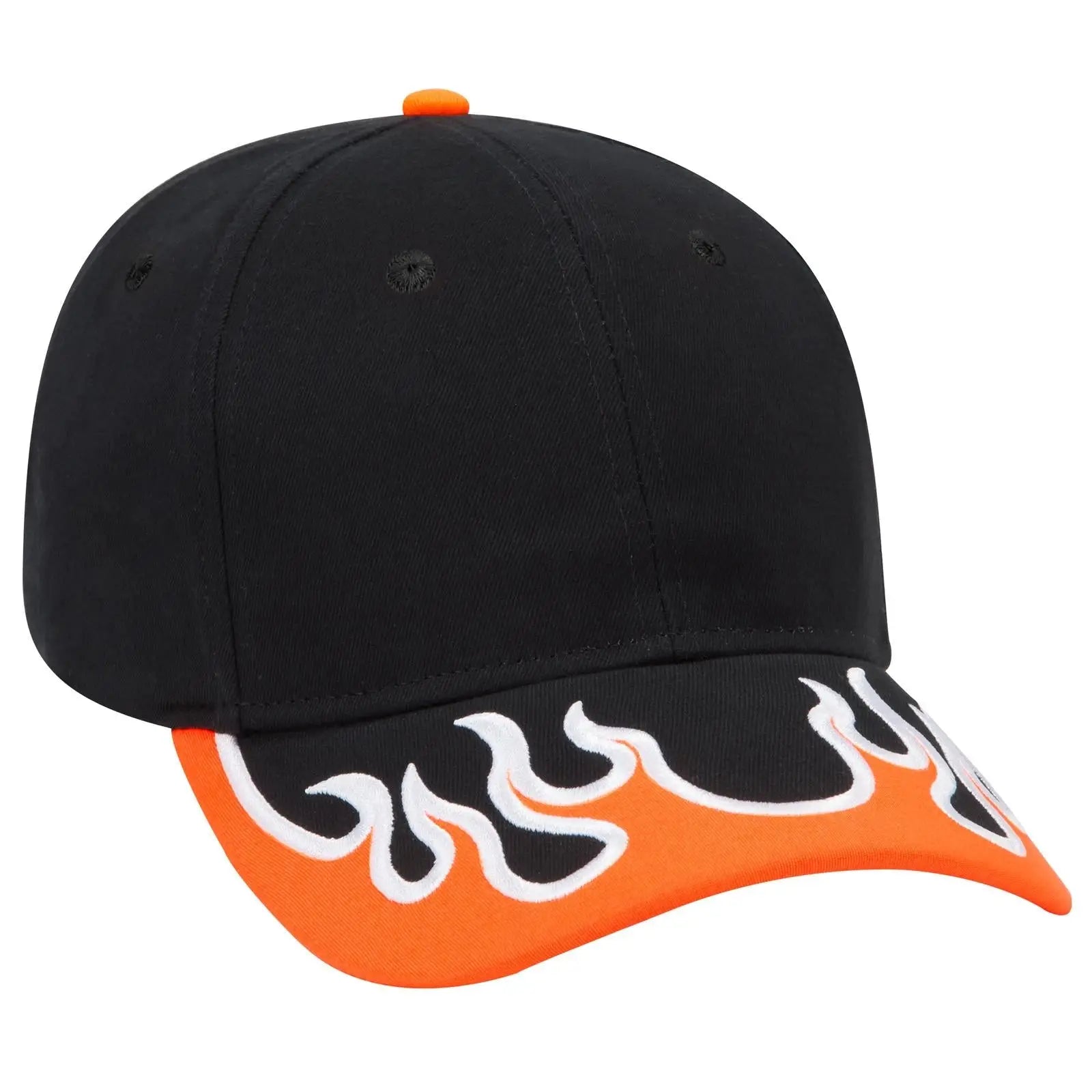 OTTO 58-755 6 Panel Low Profile Baseball Cap - Blk/N.Org/Wht - Blk/N.Org/Wht / 6 1/2’’ - 7 5/8’’